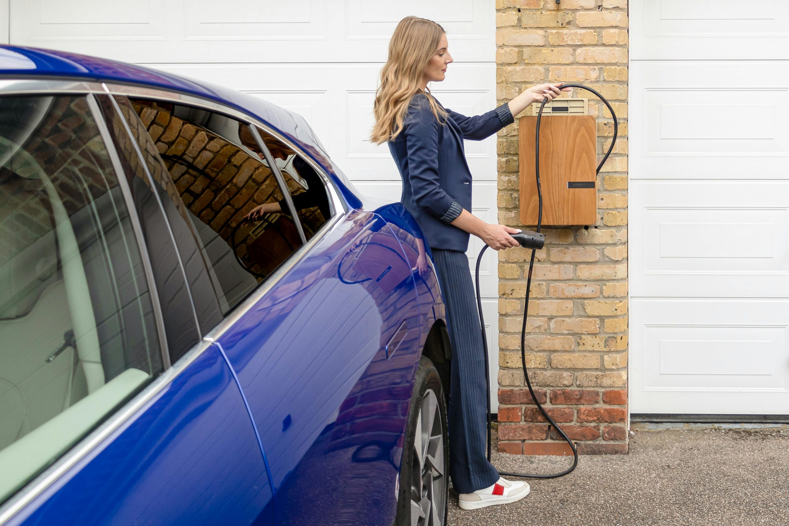 Andersen ev home ev charger with integrated cable management for a tidy and efficient setup installed by an in house team of professional ev specialists
